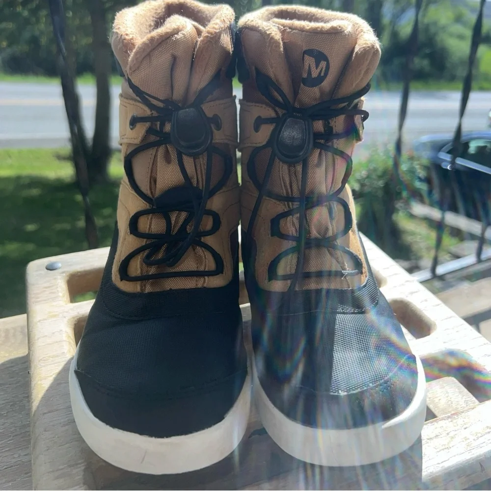 Merrell Kids Tan and Black Waterproof Winter Boots